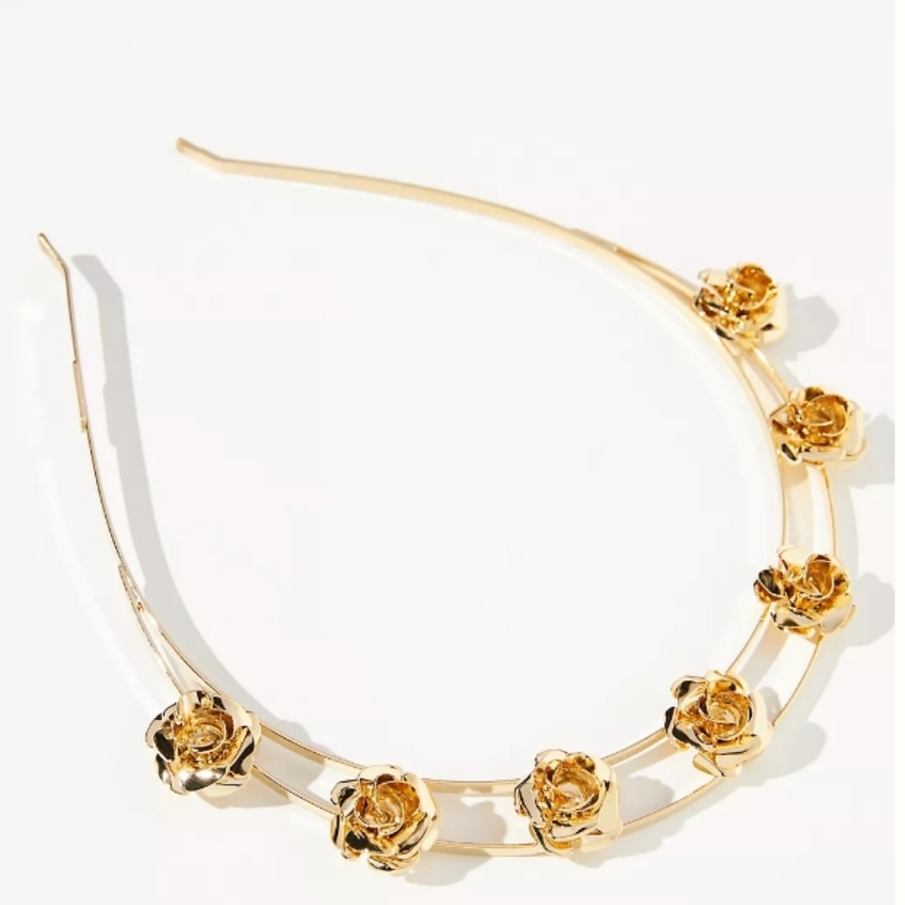 Elegant Gold Floral Headband